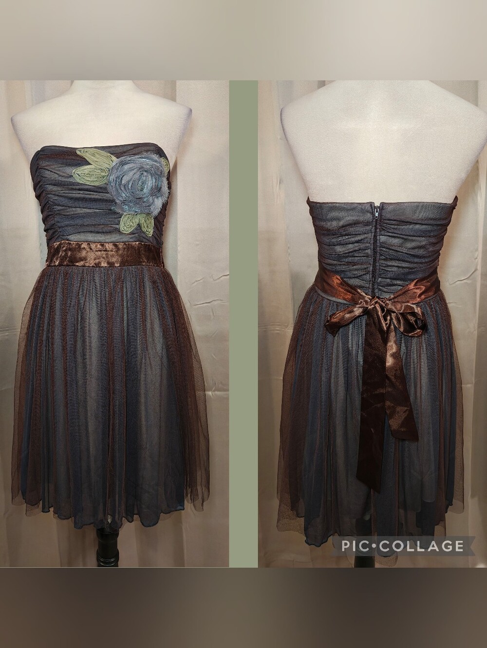 🦋90s Y2K Teeze Me Shifting Rosette Whimsigoth Mesh Prom/Formal/Coctail Dress🦋